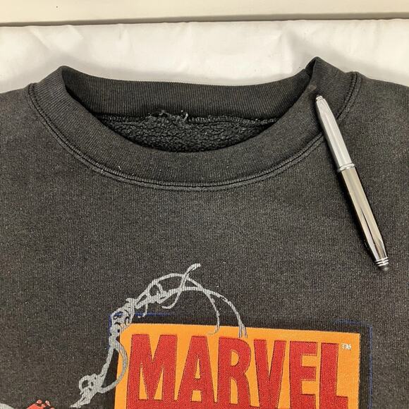SPIDER-MAN Vintage 1993 Crewneck Pullover Sweatshirt Size XL Black - Picture 11 of 14